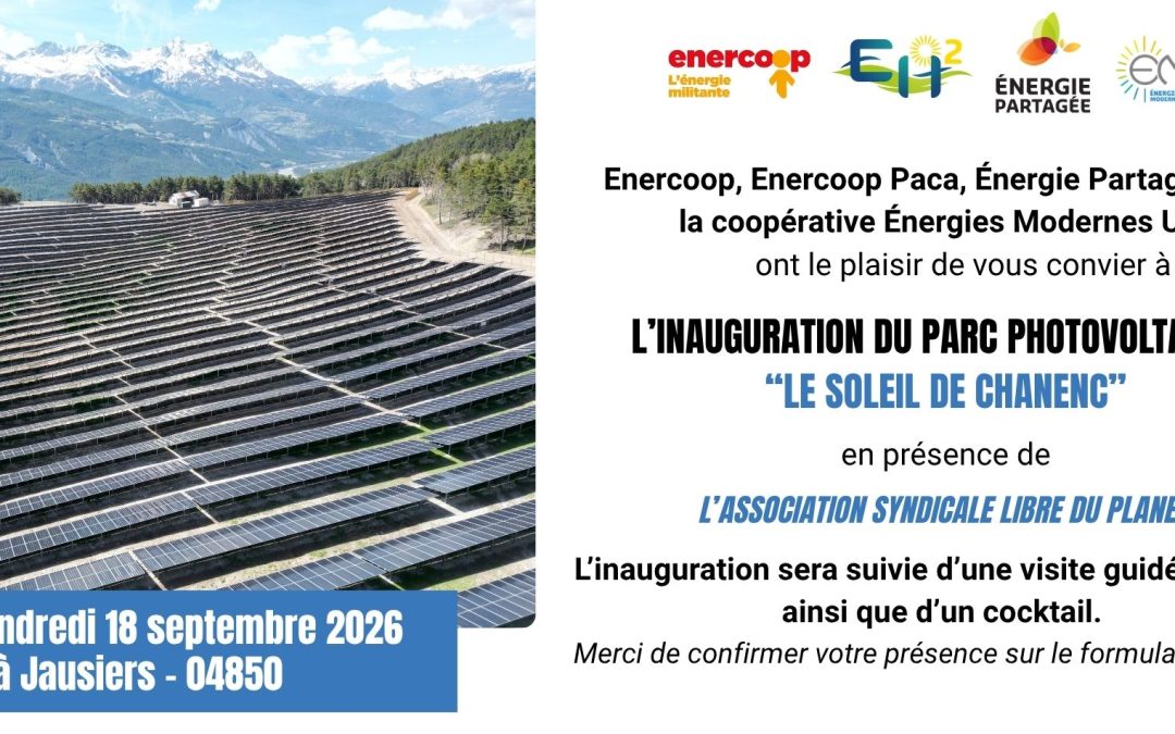 INAUGURATION DU PARC PHOTOVOLTAÏQUE « LE SOLEIL DE CHANENC »