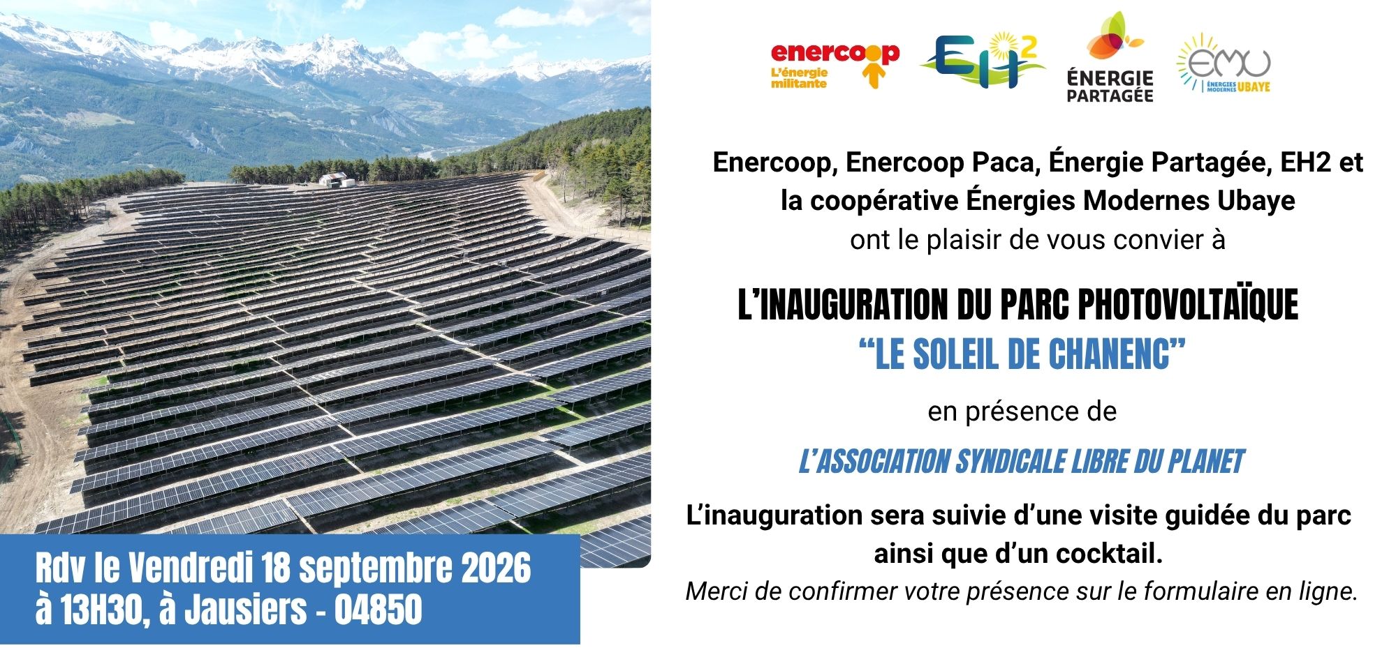 INAUGURATION DU PARC PHOTOVOLTAÏQUE « LE SOLEIL DE CHANENC »